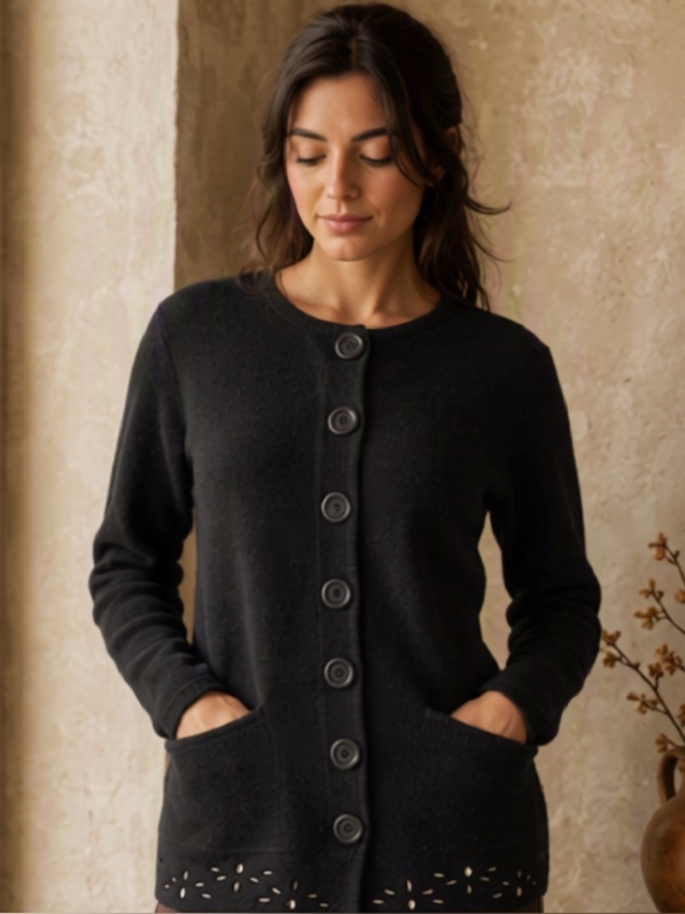 🌷RINO ROSSI🌷 Beautiful Black 100% Wool Sweater